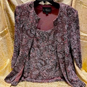 Glittery Formal Evening Two Pc Top - Alex Evening